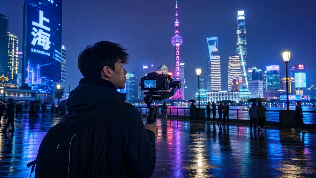 女神视频-女神视频生活传媒：夜上海魅力·城市夜景Vlog传媒分享